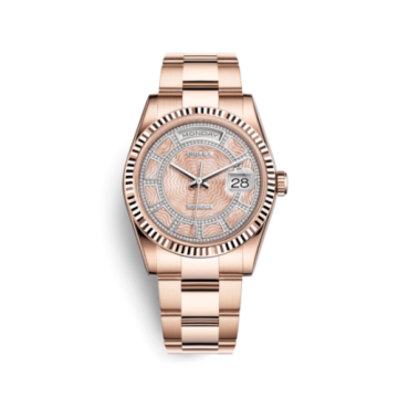 Rolex Day-Date 36 Everose Fluted / Oyster / Pink MOP Carousel