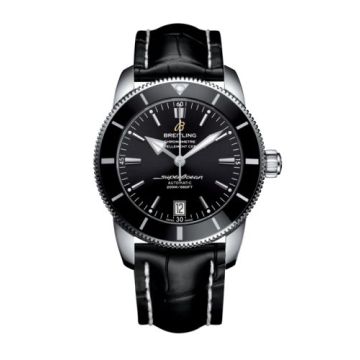 Breitling Superocean Heritage II 42 Stainless Steel / Black / Black / Croco / Pin