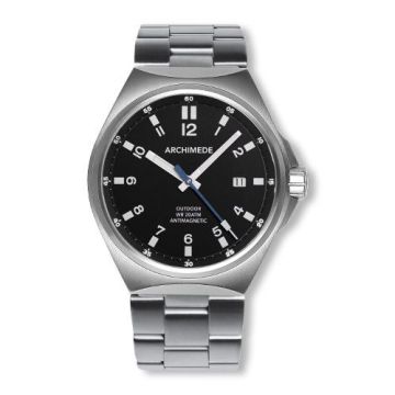Archimede OutDoor 41 AntiMag Stainless Steel / Black / Bracelet
