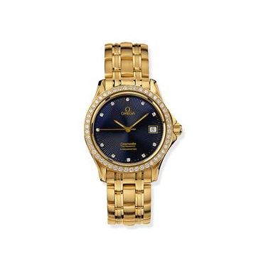 Omega Seamaster 120M Automatic 36.25 Yellow Gold / Diamond / Blue