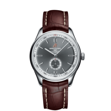 Breitling Premier Automatic 40 Stainless Steel / Anthracite / Croco Brown / Folding