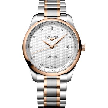 Longines Master Collection 42 Date Stainless Steel / Pink Gold / Silver-Diamond / Bracelet