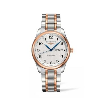 Longines Master Collection 38.5 Day Date Day Date Stainless Steel / Pink Gold / Silver-Arabic / Bracelet