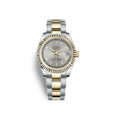 Rolex Datejust 31 Rolesor Yellow Fluted / Oyster / Silver