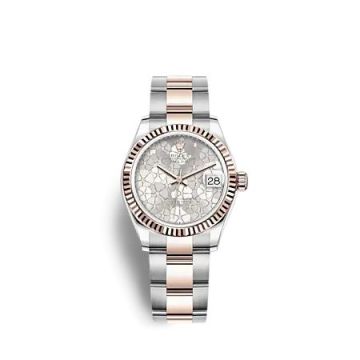 Rolex Datejust 31 Stainless Steel/ Rose Gold / Fluted / Silver - Floral / Oyster