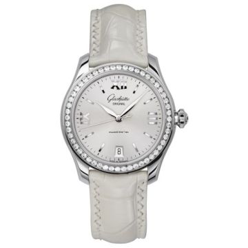 Glashütte Original Lady Serenade Stainless Steel / Diamond / Silver / Alligator / Pin