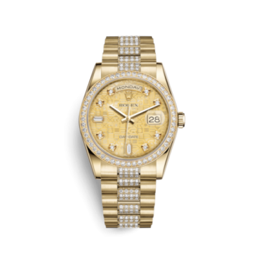 Rolex Day-Date 36 Yellow Gold Diamonds / President Diamonds / Champagne MOP Computer