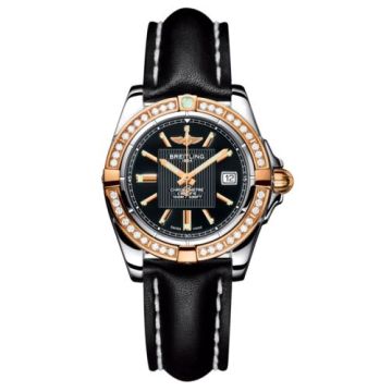 Breitling Galactic 32 Stainless Steel / Rose Gold / Diamond / Trophy Black / Calf