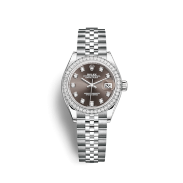 Rolex Lady-Datejust 28 Stainless Steel / Diamond / Grey - Diamond / Jubilee