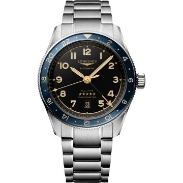 Longines Spirit Zulu Time 42 Stainless Steel / Black - Blue / Bracelet