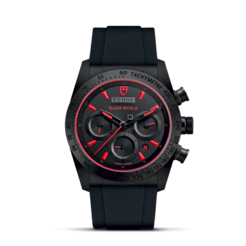 Tudor Fastrider Black Shield Ceramic / Black-Red / Rubber