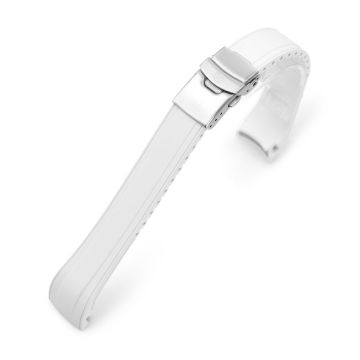 StrapXPro - SX2B Rubber Strap for New Seiko 5 Sports 40mm SRPE Series, White - 9mm