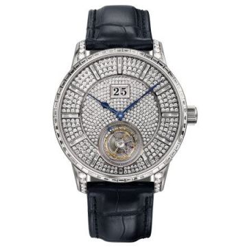 Glashütte Original Senator Tourbillon White Gold / Paved / Alligator / Folding