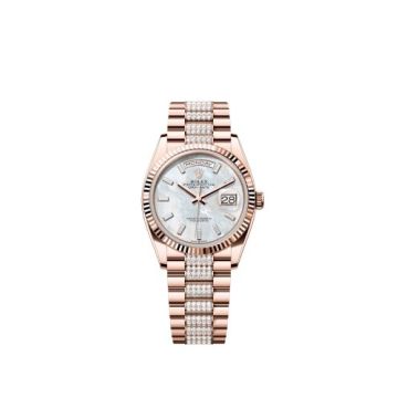 Rolex Day-Date 36 Everose Gold - Fluted / MOP - Baguette / President - Diamond