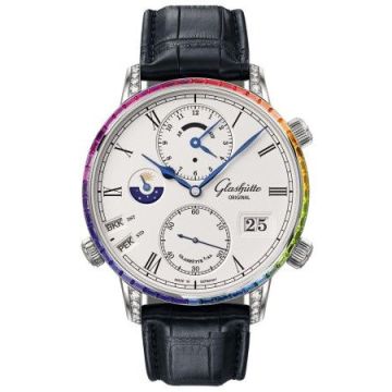 Glashütte Original Senator Cosmopolite White Gold / Rainbow / Alligator / Folding