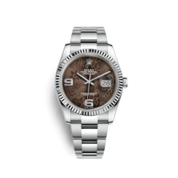 Rolex Datejust 36 Stainless Steel Fluted / Oyster / Chocolate Floral