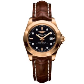 Breitling Galactic 32 Sleek Edition Rose Gold / Trophy Black Diamond / Croco