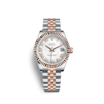 Rolex Datejust 31 Rolesor Everose Fluted / Jubilee / White Roman