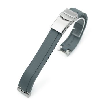 Crafter Blue - MX03-911 Light-Grey FKM Rubber Strap with Curved End Links For Seiko Speedtimer SSC911 - 10mm