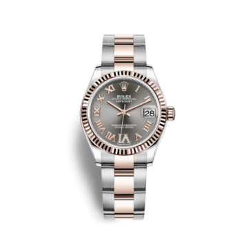 Rolex Datejust 31 Stainless Steel / Rose Gold / Fluted / Grey - Roman / Oyster