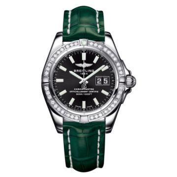 Breitling Galactic 41 Stainless Steel / Diamond / Onyx Black / Croco