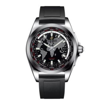 Breitling Galactic Unitime Stainless Steel / SleekT / Trophy Black / Rubber