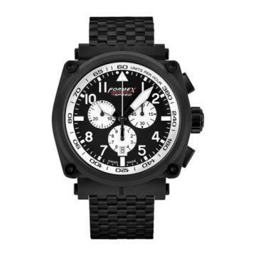 Formex Pilot Quartz Chronograph PVD / Black - White / Bracelet