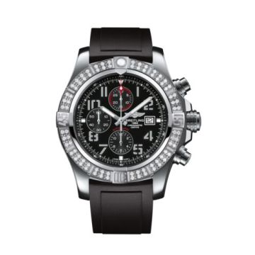 Breitling Super Avenger II Stainless Steel / Diamond / Volcano Black / Rubber / Pin