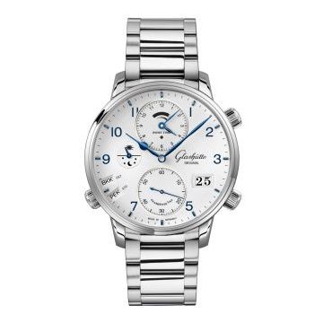 Glashütte Original Senator Cosmopolite Stainless Steel / Silver-Arabic / Bracelet