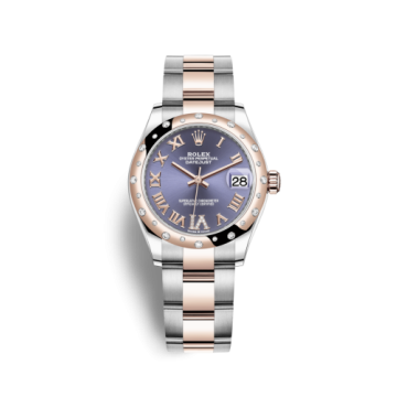 Rolex Datejust 31 Stainless Steel/ Rose Gold / Domed - Diamond / Aubergine - Roman / Oyster