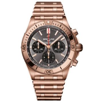Breitling Chronomat B01 42 Red Gold / Anthracite / Rouleaux