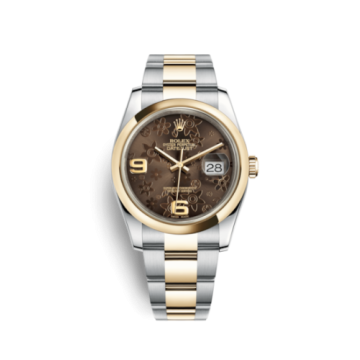 Rolex Datejust 36 Rolesor Yellow Domed / Oyster / Bronze Floral