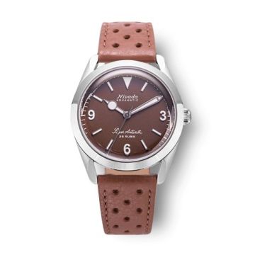 Nivada Grenchen Super Antarctic 3.6.9. Brown - White Luminous / Stainless Steel / Brown Racing