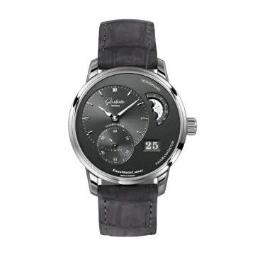 Glashütte Original PanoMatic Lunar Stainless Steel / Grey / Alligator - Folding