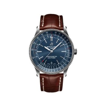 Breitling Navitimer Automatic 41 Automatic Stainless Steel / Blue / Croco / Folding