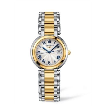 Longines PrimaLuna Quartz 30 Stainless Steel / Yellow Gold / Silver - Roman / Bracelet