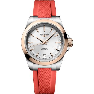 Longines Conquest 34 Stainless Steel - Pink Gold / Silver / Rubber