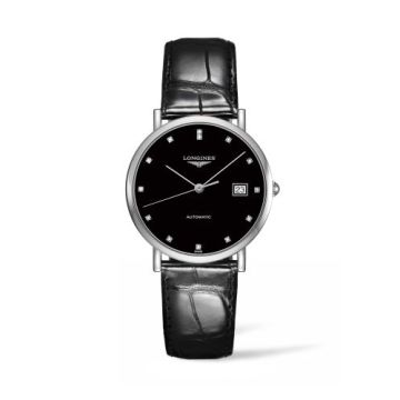 Longines Elegant Collection Automatic 37 Stainless Steel / Black / Strap