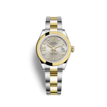 Rolex Lady-Datejust 28 Rolesor Yellow Domed / Oyster / Silver Diamond