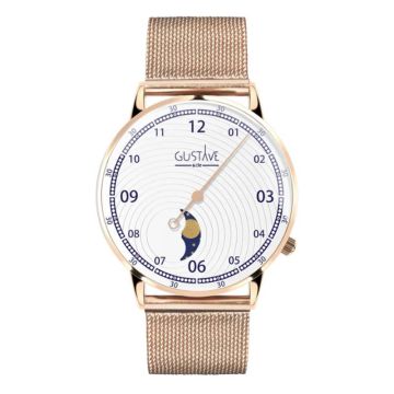 Gustave & Cie 12H Georges Or Rose & Blanc Milanais Or Rose 36mm