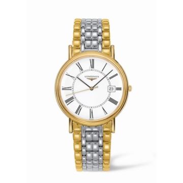 Longines Presence 38.5 Quartz PVD Gold / White - Roman / Bracelet