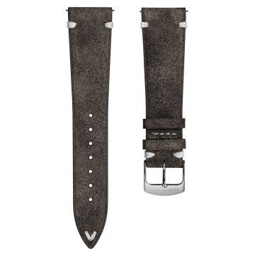 Overton Conceria Opera Suede V-Stitch Watch Strap - Taupe - 22mm