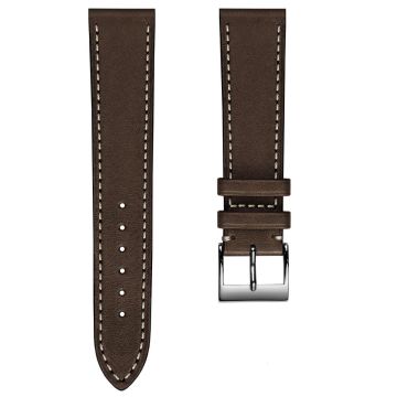 Leuven Cavallo Flat Handmade Horse Leather Watch Strap - Cacao - 17mm