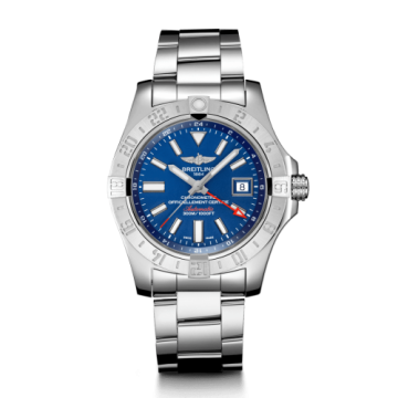 Breitling Avenger II GMT Stainless Steel / Mariner Blue / Bracelet