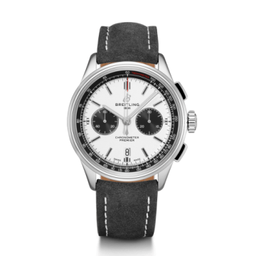 Breitling Premier B01 Chronograph 42 Stainless Steel / Silver / Anthracite Nubuck / Folding
