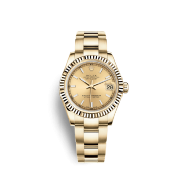 Rolex Datejust 31 Yellow Gold Fluted / Oyster / Champagne