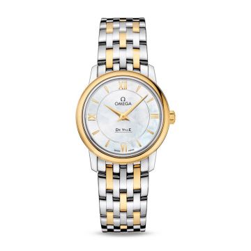 Omega De Ville Prestige Quartz 27.4 Stainless Stainless Steel / Yellow Gold / MOP / Bracelet