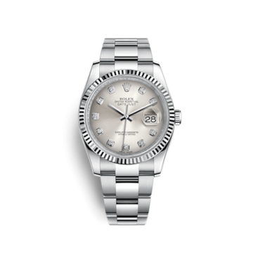 Rolex Datejust 36 Stainless Steel Fluted / Oyster / Silver Diamond