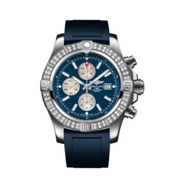 Breitling Super Avenger II Stainless Steel / Diamond / Mariner Blue / Rubber / Pin