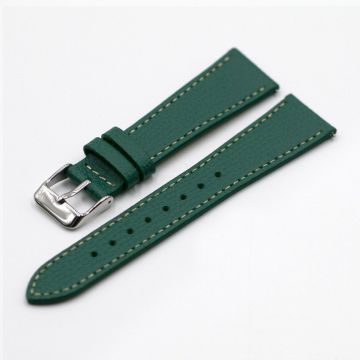 Vintage Epsom Italian Leather Forest Green Watch Strap with Quick Release - 22mm